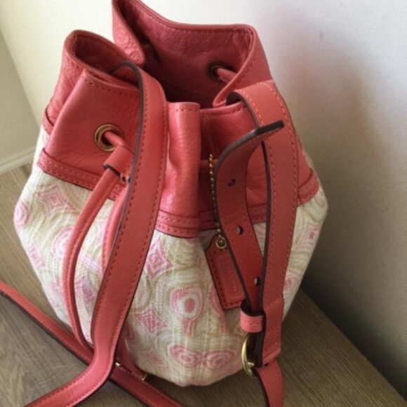 Coach Audrey Opt Art Swirl Crossbody Bucket Bag & Wristlet Canvas/Leather RARE - Picture 3 of 16